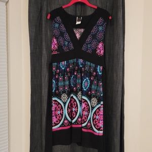 Pink and Green Pattern Dress